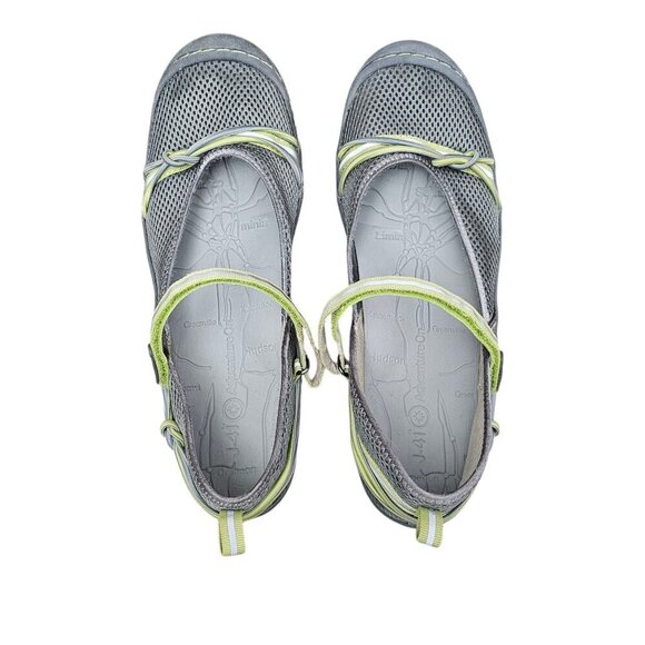 🔥J-41 Women's Misty Adventure Flat Grey/Pistachio Mary Jane Mesh Athletic Shoe - Picture 9 of 10
